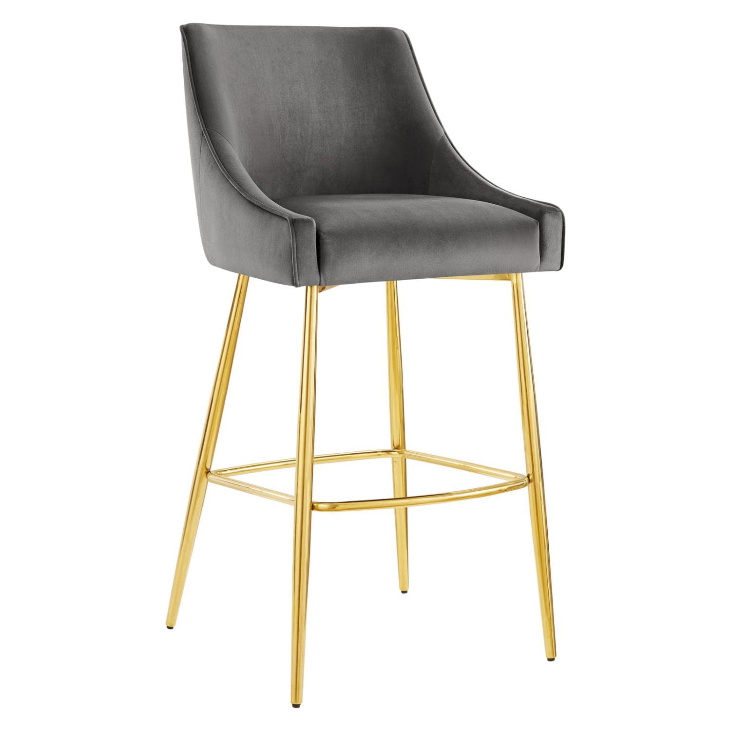 Modway Discern 2 Bar Stools, Pack of 2, Grey