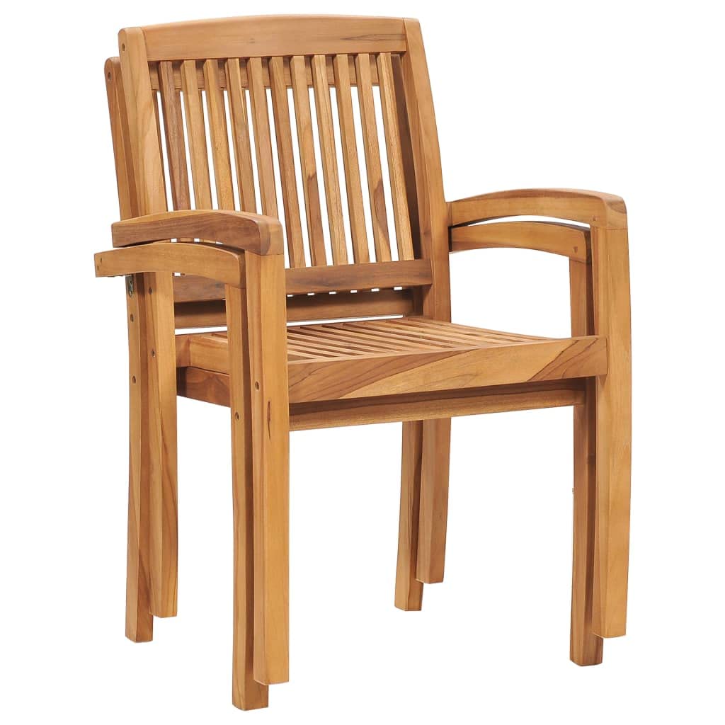 vidaXL 2X Solid Teak Wood Patio Chairs with Red Cushions Garden Outdoor Balcony Backyard Terrace Lounge Seating Home Furniture Wooden