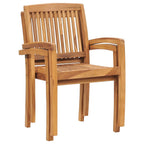 vidaXL 2X Solid Teak Wood Patio Chairs with Red Cushions Garden Outdoor Balcony Backyard Terrace Lounge Seating Home Furniture Wooden