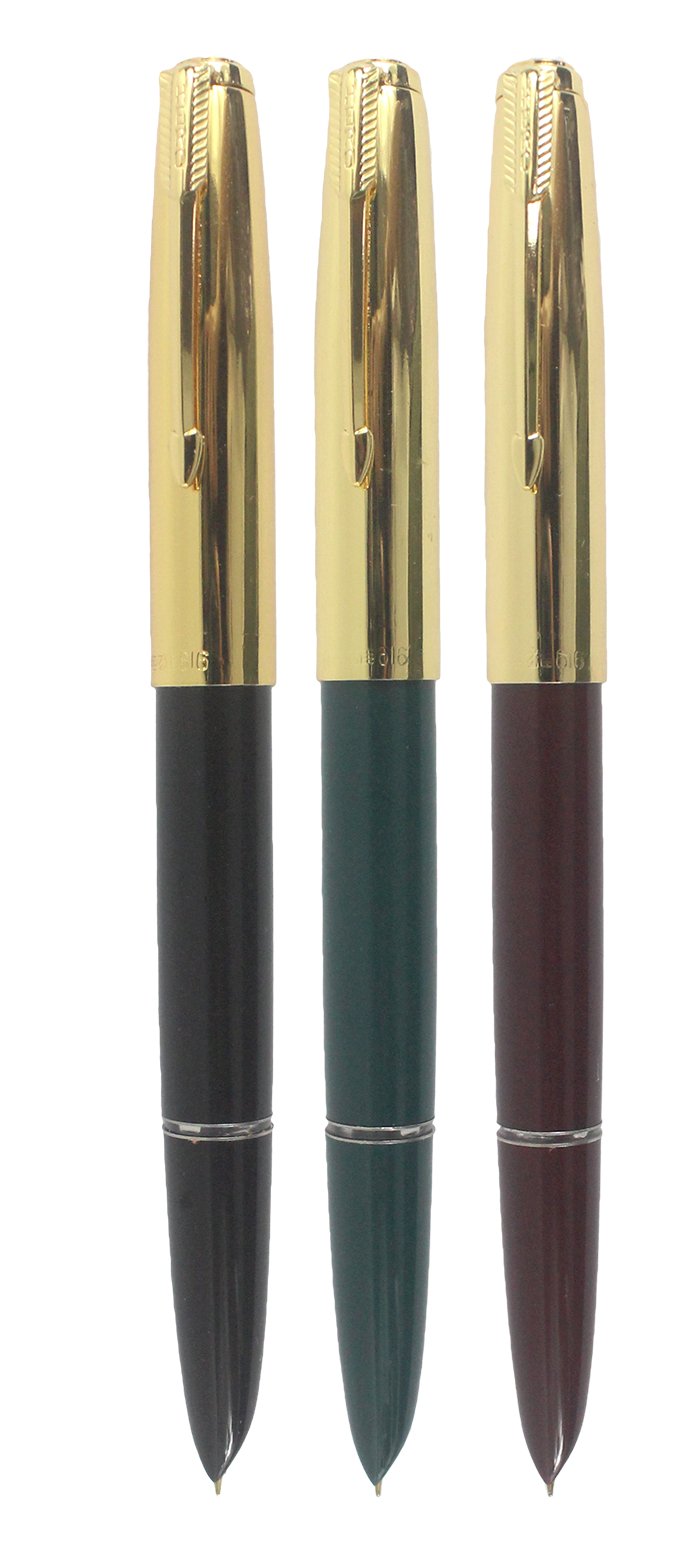Sipliv 3Pcs Classic Fountain Pen Hero 616, In 3 Colors, Gold Trim
