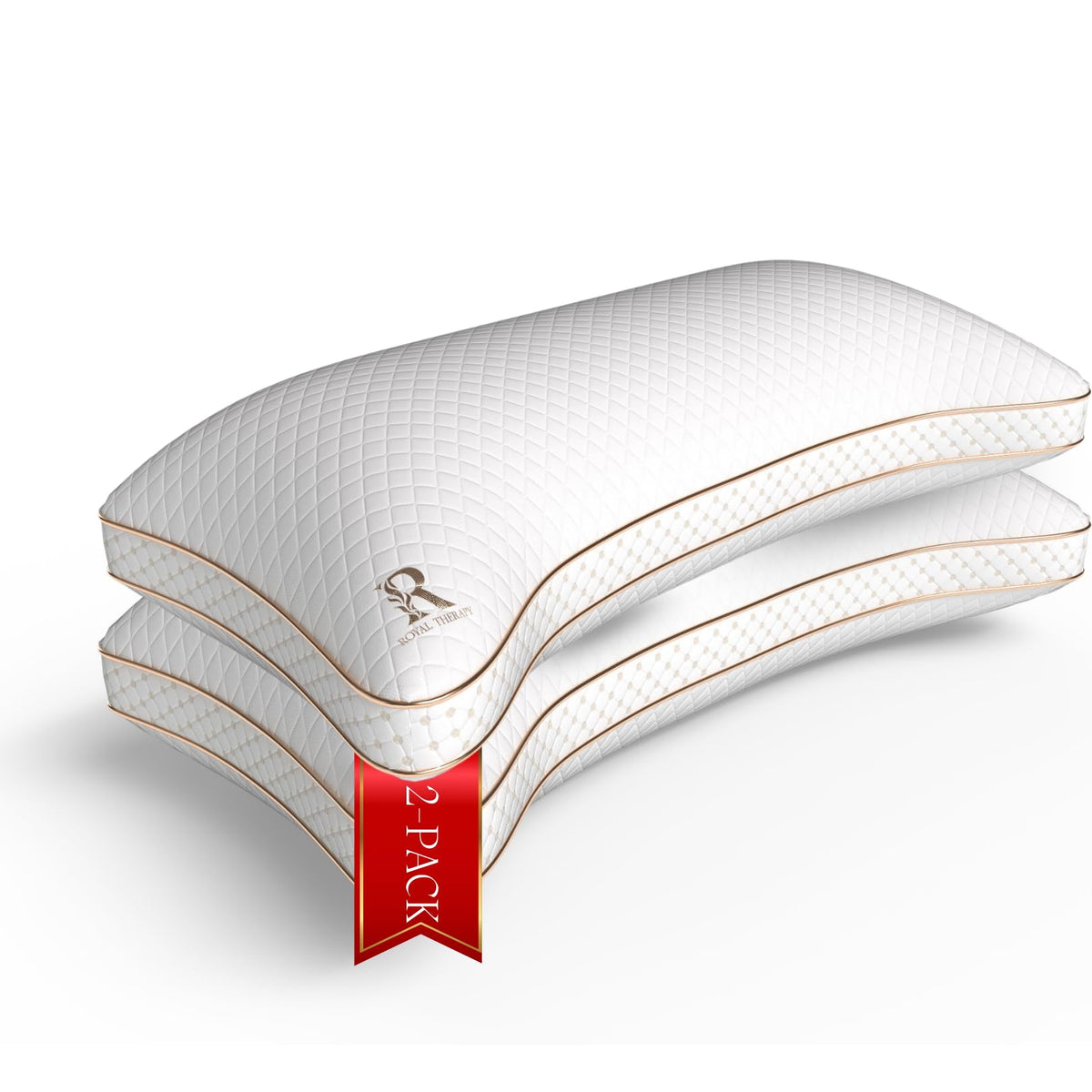 Royal Therapy King 2-Pack Memory Foam Pillow, Adjustable Shredded Odor-Free Pillow For Neck & Shoulder Pain Relief, Support For