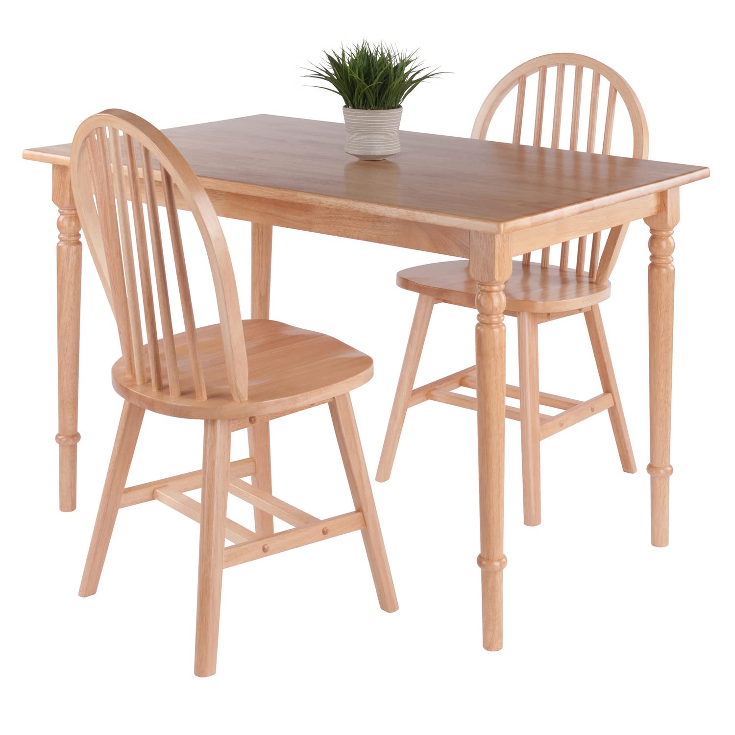 Ravenna 3-Pc Dining Table with Windsor Chairs - Natural