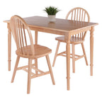 Ravenna 3-Pc Dining Table with Windsor Chairs - Natural