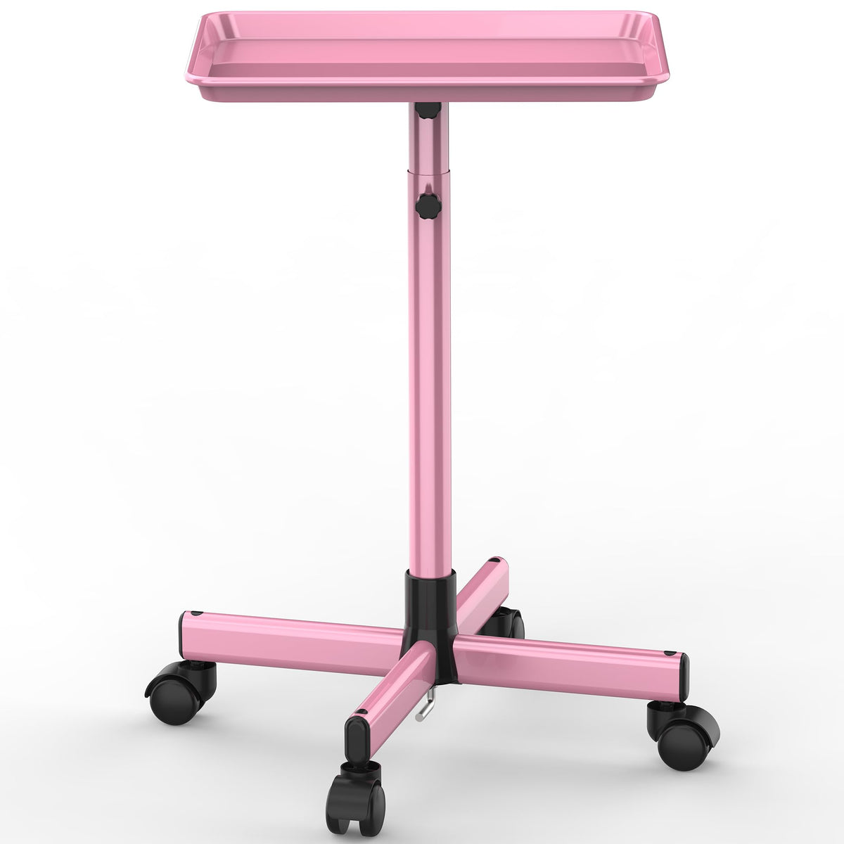 TASALON Premium Salon Tray on Wheels, Aluminum Salon Rolling Tray Trolley for Salon Essentials, Adjustable Height Provides Ample