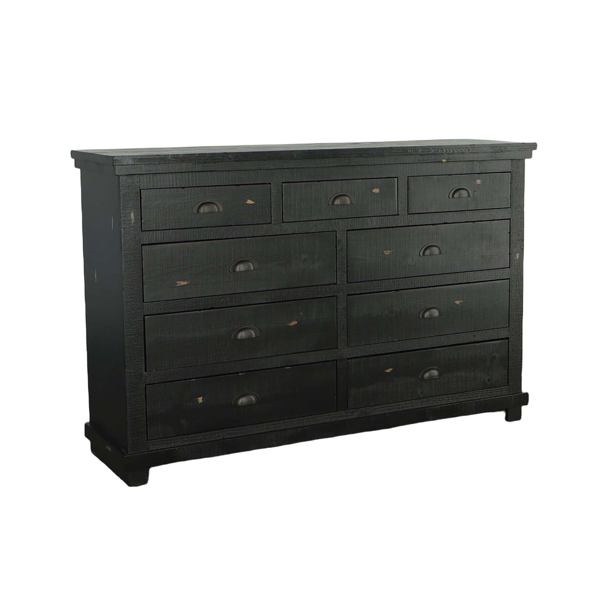 Progressive Furniture Willow Drawer Dresser, 64&quot; X 18&quot; X 42&quot;, Black