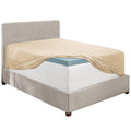 Hearth & Harbor Extra Deep Pocket Full Fitted Sheet, Beige Full Size Fitted Sheet Only, 1800 Microfiber Fitted Bed Sheet, Ultra Soft Full Bed Fitted Sheet Fits Up To 24 Inch Mattress