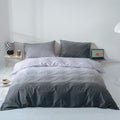 Karever Gradient Gray Comforter Set Ombre White Gray Bedding Set Cal King Women Aesthetic Comforter 3 Pcs Gray Color Bed Comfort