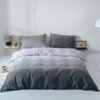 KAREVER Gradient Gray Comforter Set Ombre White Gray Bedding Set Twin Women Aesthetic Comforter 3 PCs Gray Color Bed Comforter S