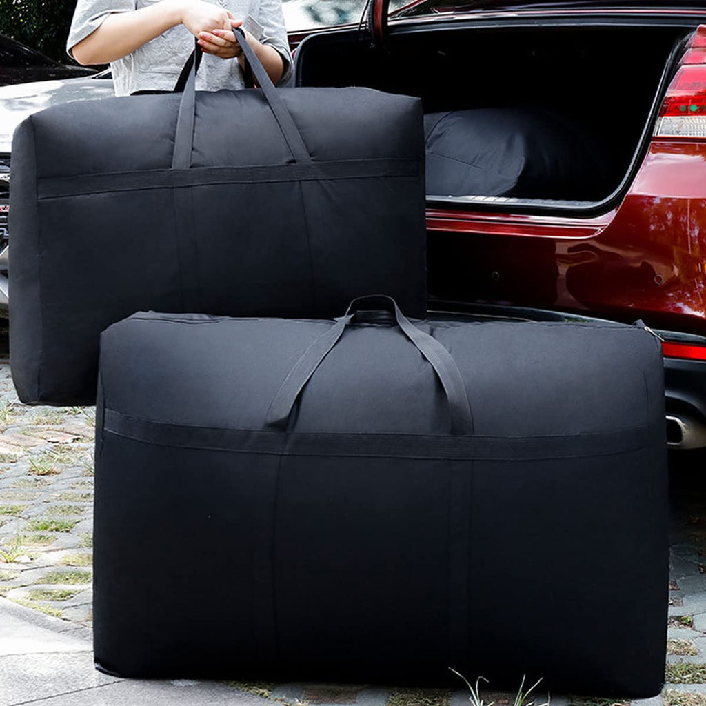 Iweik Multipurpose Extra Large Heavy Duty Storage Bags Duffle Bags For Space Saving Moving Storage (120L, Black)