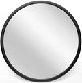 Infinity Instruments Nera Argento 22 inch Circle Round Matte Modern Wall Mirror Wall Art Decor Hanging Circular Decorative Mirro