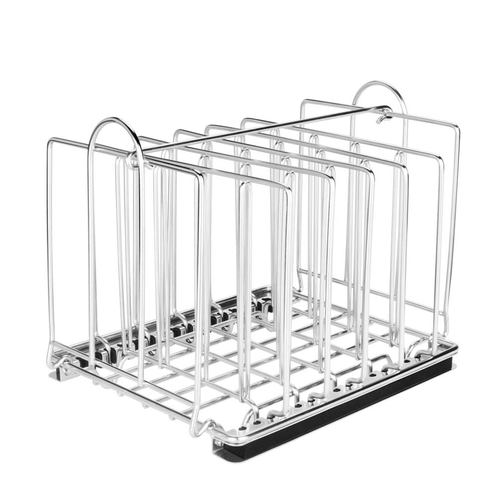 EVERIE Weighted Sous Vide Rack Divider, Improved Vertical Mount Stops Wobbling, 5 Detachable Stainless Steel Dividers and 2 Buil