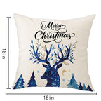 Mfgneh Merry Christmas Pillow Covers 18X18 Inch Winter Holiday Christmas Deer Decor Throw Pillows Christmas Decorations For Sofa