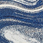 HomeRoots Polypropylene 7'x10' Blue Beige Machine Woven Marble Indoor Area Rug
