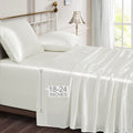 Vonty Satin Sheets Extra Deep Pocket King Size Sheets - Cooling & Silky Satin King Sheets Set with 18-24 Inch Deep Pocket, Ivory