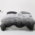 Luxlovery Grey And Black Gradient Comforter Set Full Dark Grey Bedding Comforter Set Men Women Minimalist Bedding Set Cotton Sof