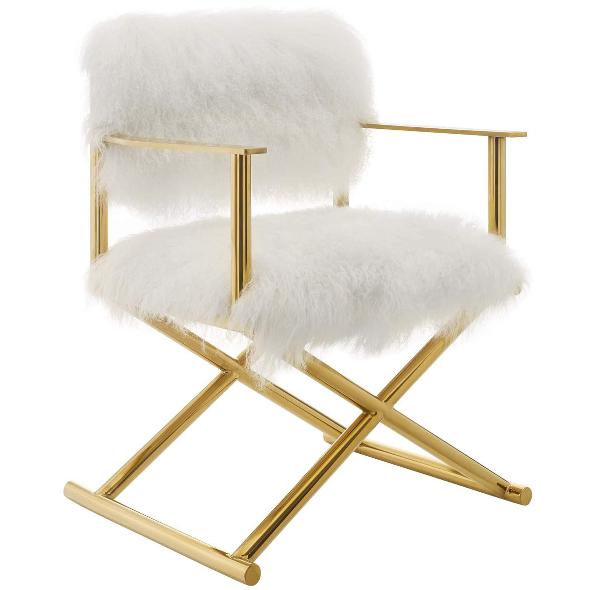 Modway Action Pure Cashmere Accent Director'S Chair, Gold White