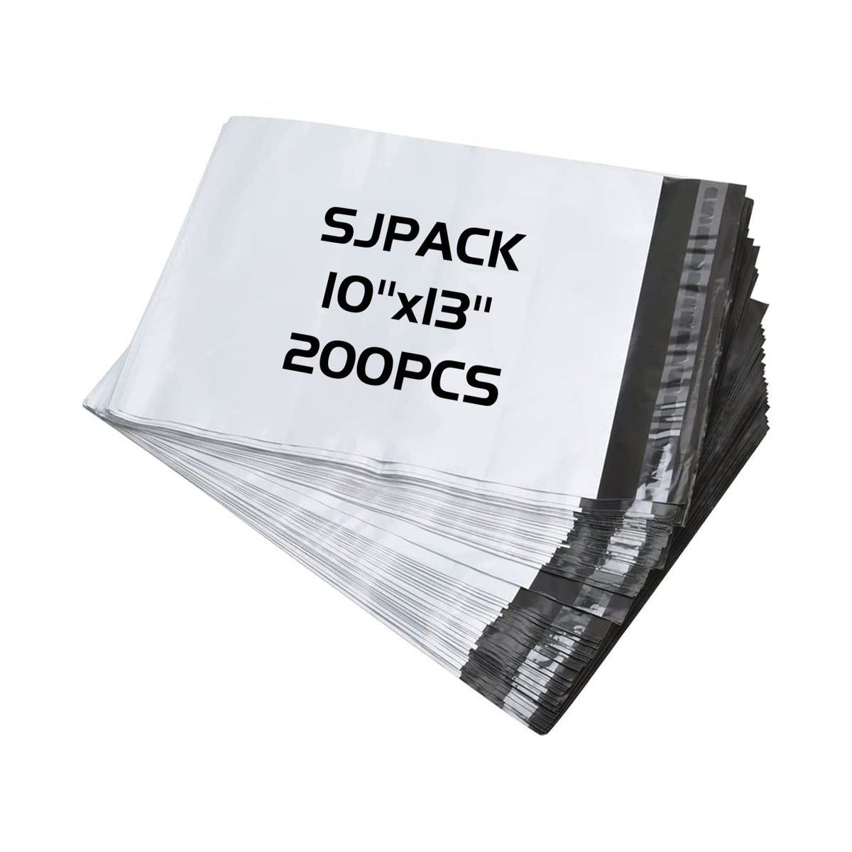Sjpack 10X13-Inch Poly Mailers 200Pcs 2.5 Mil Envelopes Bags With Self-Sealing Strip White Poly Bags