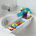 HomDSim Plastic Bath Tray, Bathtub Holder Non-Slip Telescopic Bathtub Caddy Adjustable Multifunction Storage Tub Shelf Bathtub S