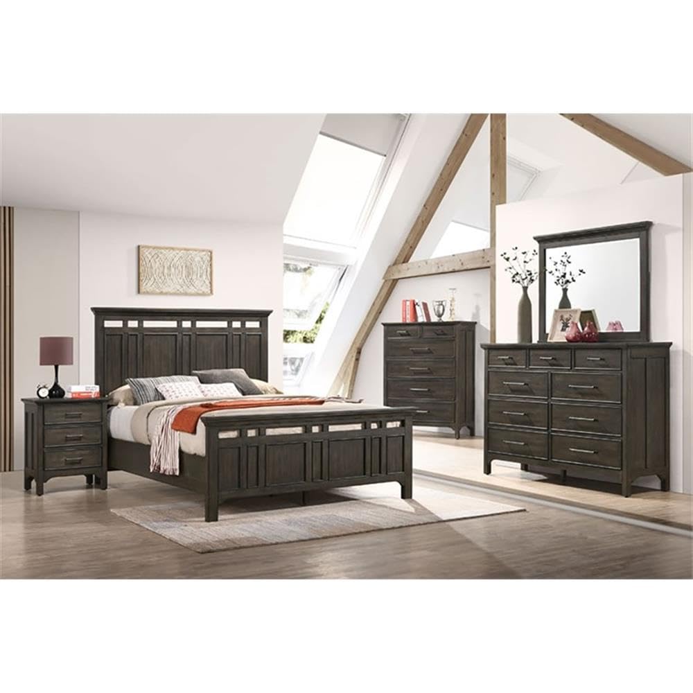 Intercon Hawthorne 23" Wide Nightstand with 3 Drawers, Brushed Charcoal Furniture