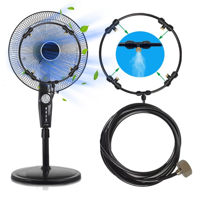 Fan Misting Kit Fan Misters For Cooling Outdoor Misting Fans For Outside 16 Inches Misters For Outside Patio With 9.85Ft Misting