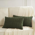 Fancy Homi 2 Packs Boho Olive Green Decorative Throw Pillow Covers 12X20 Inch For Couch Bed Sofa, Rustic Modern Farmhouse Home D