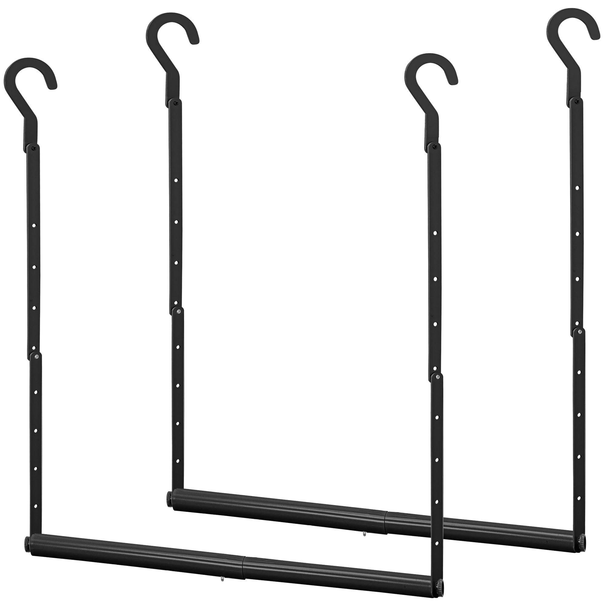 STORAGE MANIAC Adjustable Closet Rod Hanging Clothes Heavy Duty Closet Extender Hanging Rod Space-Saving Clothes Hanging Bar Dou