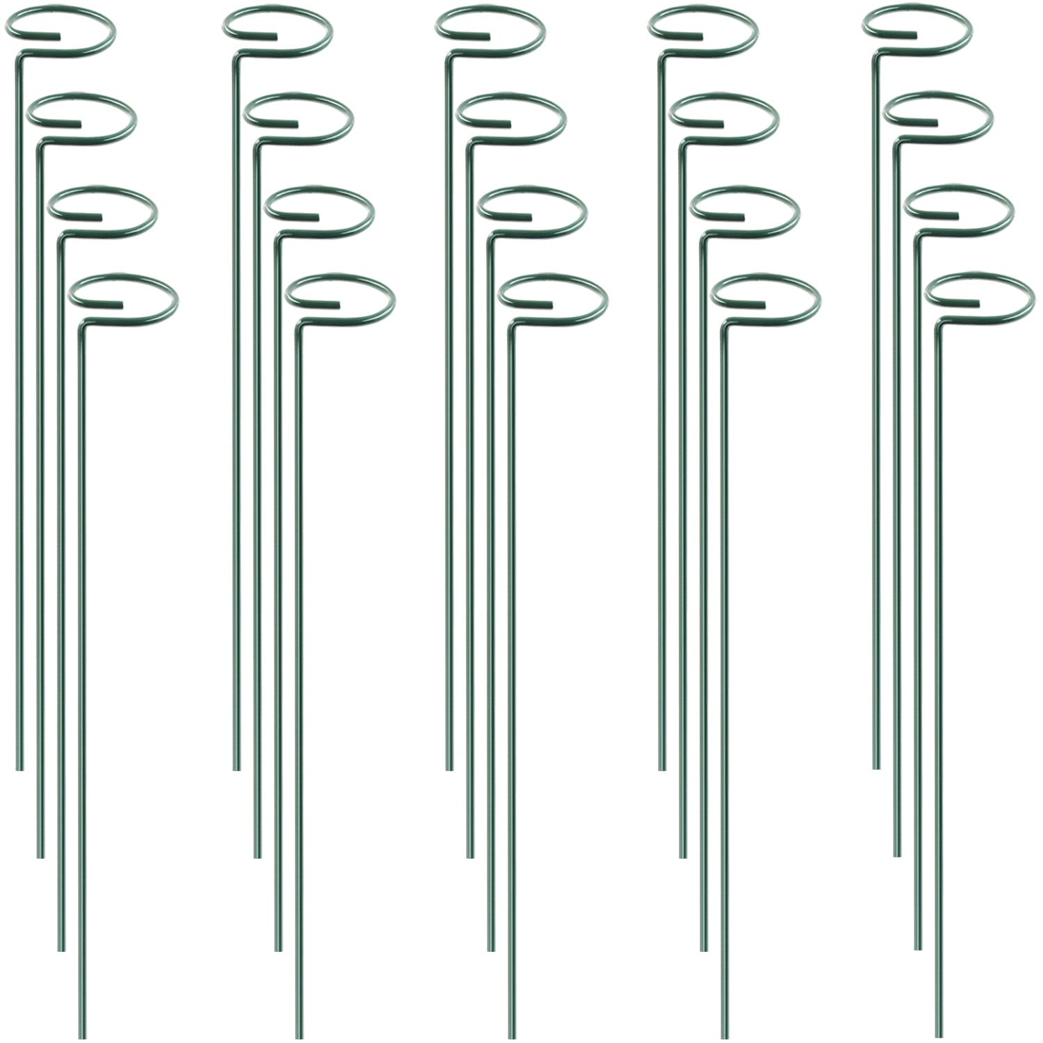 Higift 20 Pack 24 Inch Plant Support Stakes, Single Stem Flower Support Stakes And Rings For The Garden, Metal Garden Stakes For