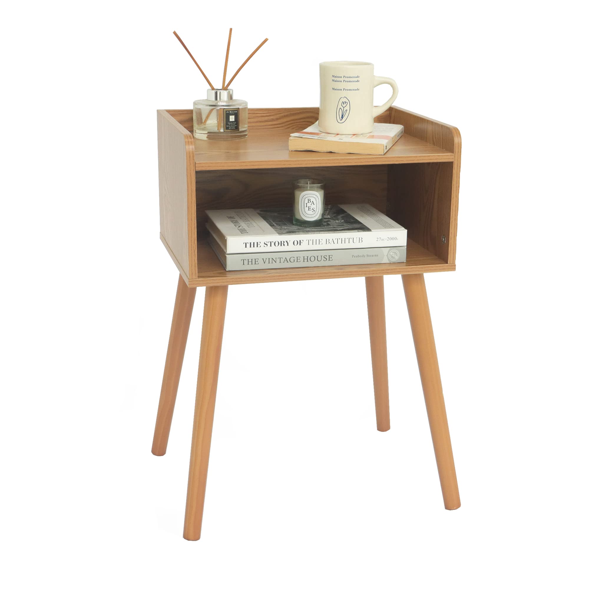 Maxsmeo Nightstand, Mid Century Modern Side Table Bedroom With Storage ...