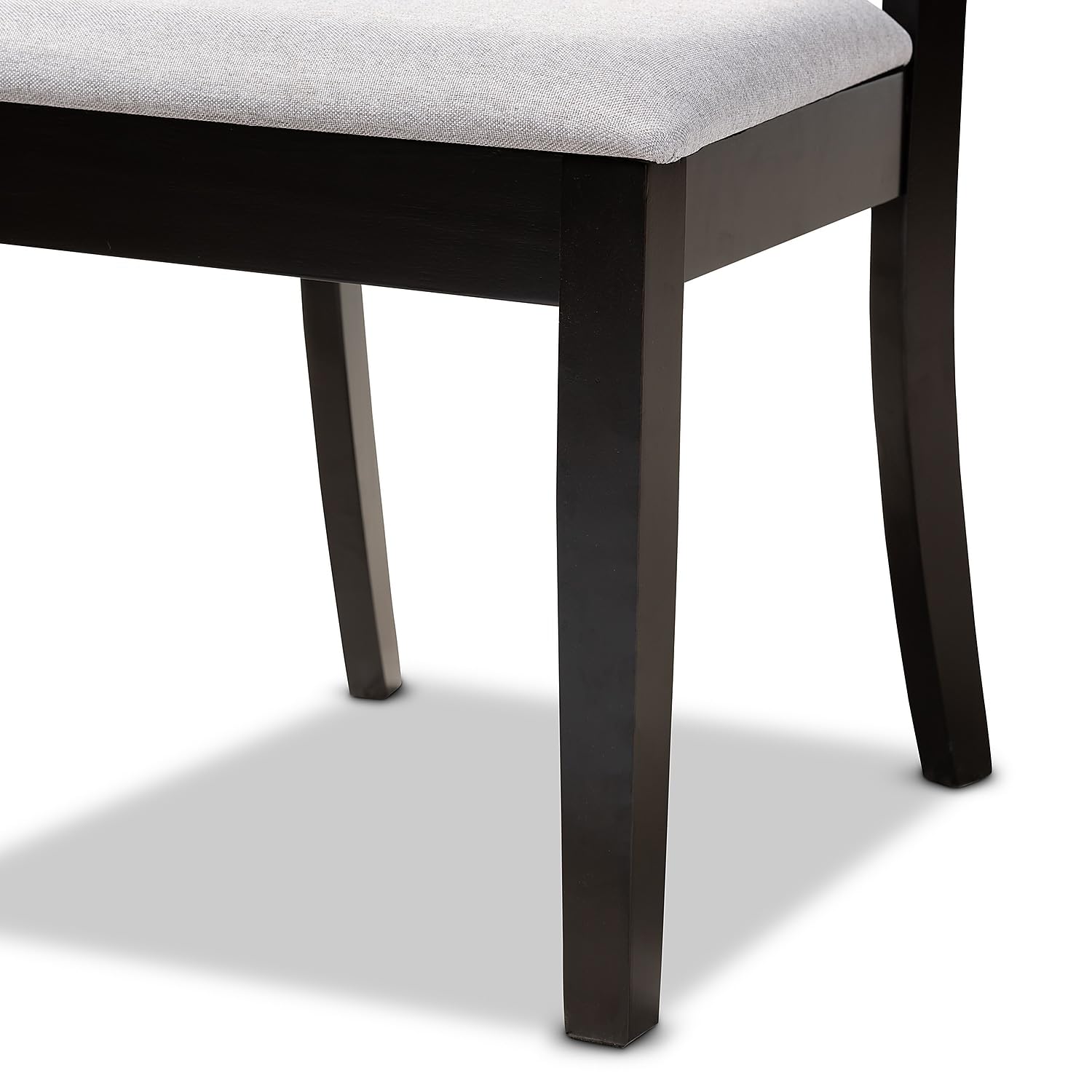 Baxton Studio Clarke Modern Fabric Dining Chair, Grey and Espresso Brown, 4/Set (166-10759-HiT)