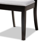 Baxton Studio Clarke Modern Fabric Dining Chair, Grey and Espresso Brown, 4/Set (166-10759-HiT)