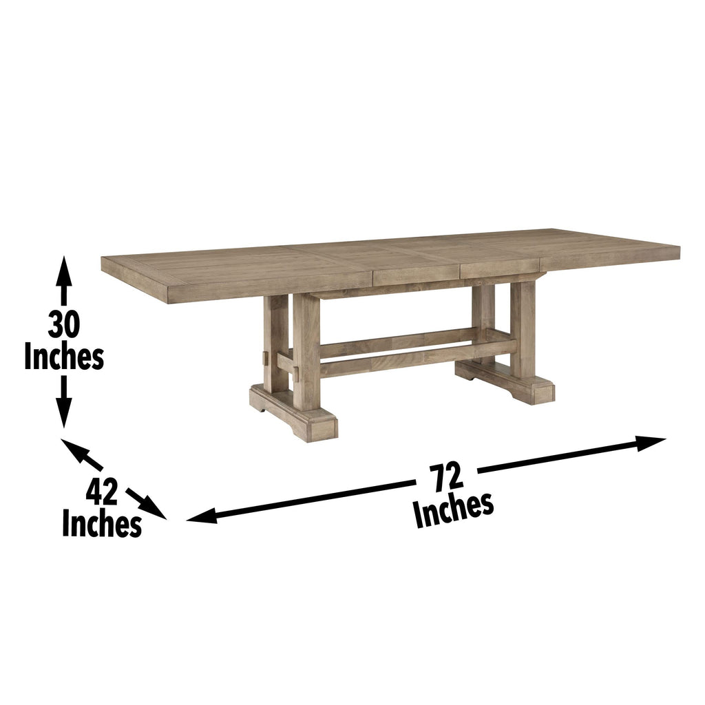 Steve Silver Furniture Napa Rectangular Dining Table, 72"-90"-108" Table w/Two-18 Leaves, Transitional Design, Seats 10, Twin Pedestal Base, Dining Room/Kitchen, 42" D x 72" W x 30" H, Sand