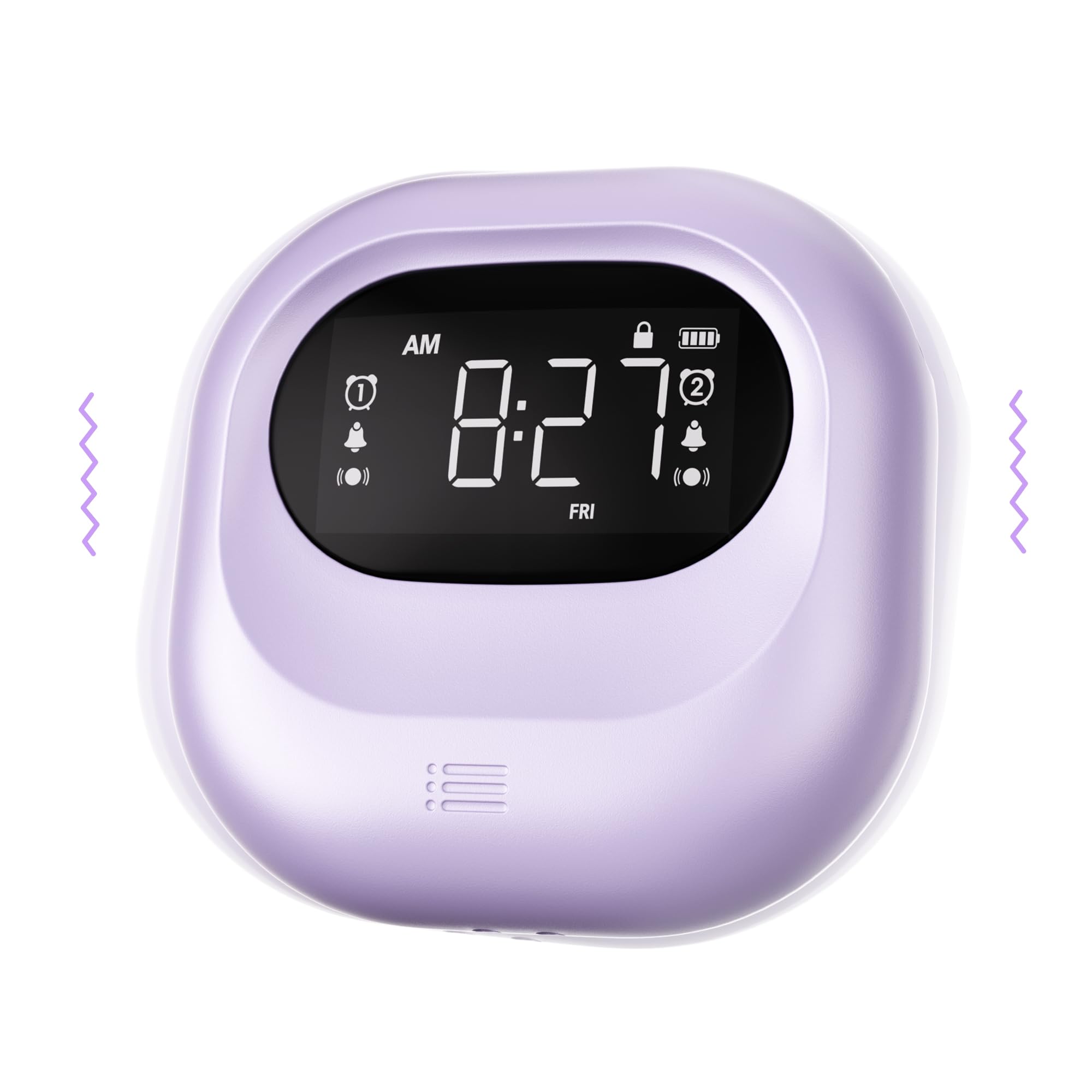 Mesqool Vibrating Alarm Clock for Heavy Sleepers, Rechargeable Battery Operated Bed Shaker Under Pillow, Cordless, Weekday/Weeke