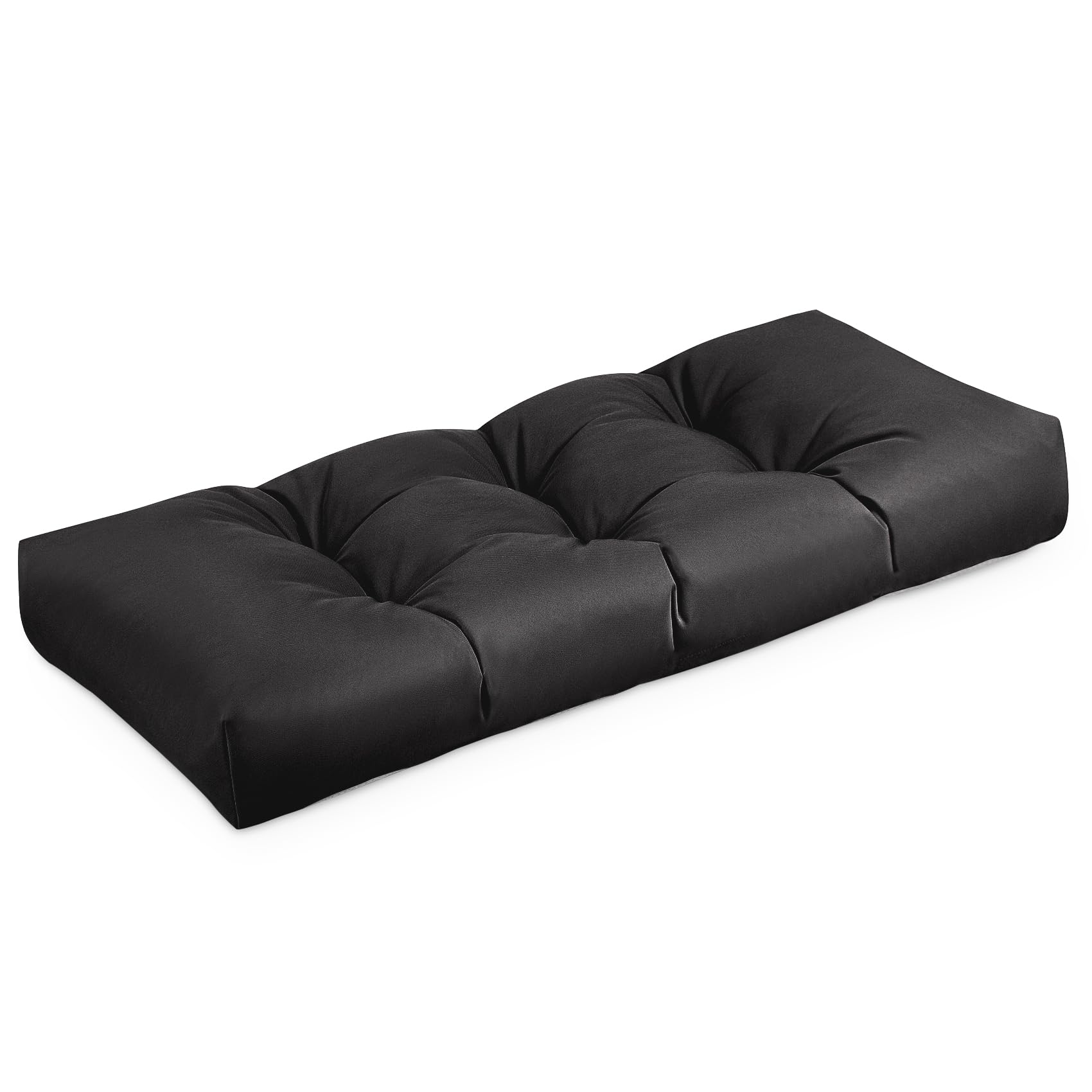 Olliwand Outdoor Bench Cushion 36 Inch,Tufted Patio Furniture Cushions,Waterproof Bench Seat Cushion With Non-Slip Bottom (Black