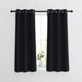 Nicetown Black Out Curtains 48 Inch Long 2 Panels Burg - Solid Thermal Insulated Grommet Light Reducing Curtains & Drapes For Li