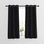 Nicetown Black Out Curtains 48 Inch Long 2 Panels Burg - Solid Thermal Insulated Grommet Light Reducing Curtains & Drapes For Li