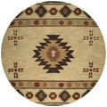 Rizzy Home Alora Decor Ryder 10' Round Tribal Khaki/Brown/Burgundy/Sage Hand-Tufted Rug