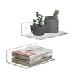 Sezanrpt 9 Inch Clear Wall Shelf, Acrylic Small Floating Shelf for Wall, Home Wall Display Ledges for Storage, Room D  cor, Spac