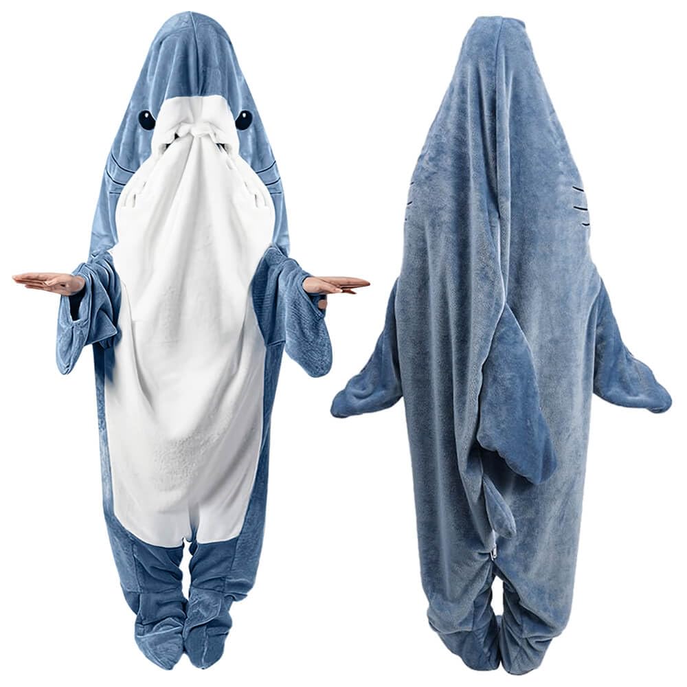 Shark Blanket Onesie Adult & Kid, Shark Onesie, Shark Blanket Hoodie Onesie, Shark Pajamas, Shark Costume, Shark Wearable Blanke