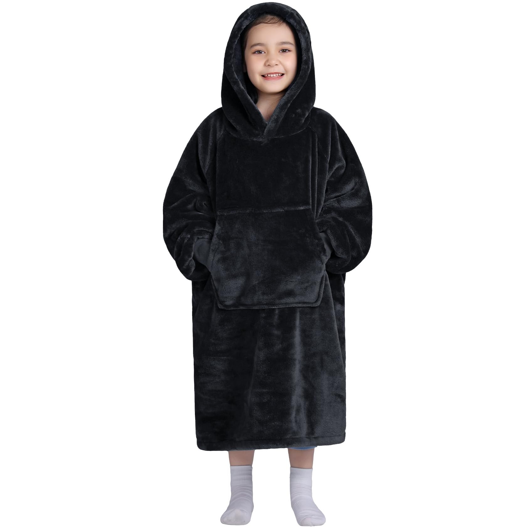 Waitu Wearable Blanket For Kids, Cozy Wearable Blanket Hoodie For Teens Girls Boys, Warm Blanket Sweatshirt Gift For Teenage, Ho