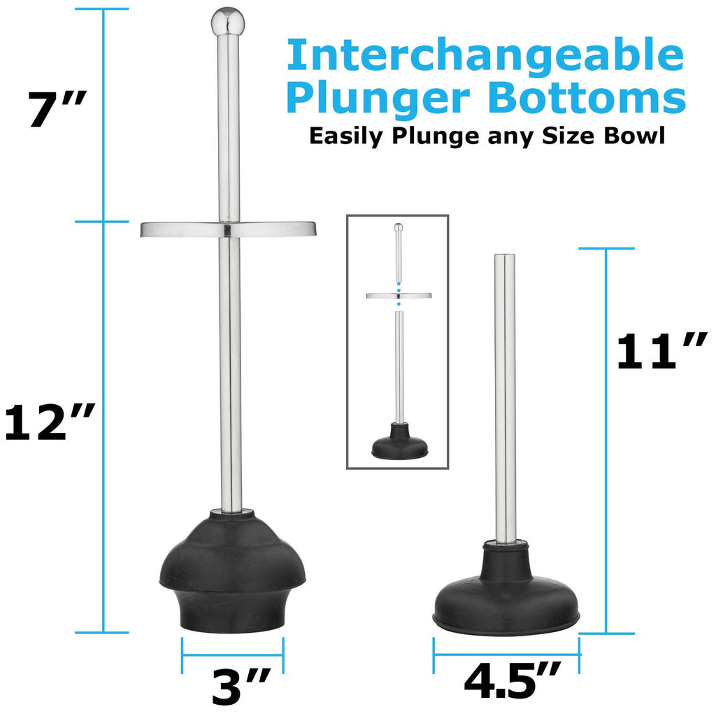 Blue Donuts Toilet Brush And Plunger Set With Holder, Modern Chrome Bathroom Accessories Toilet Plunger And Toilet Bowl Brush Co