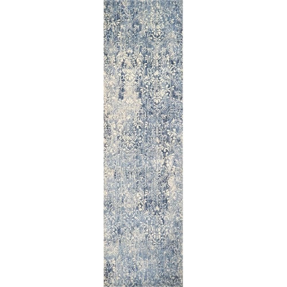 Rizzy Home Alora Decor Euphoria 2'6" X 10' Damask Lt. Blue/Gray/Rust/Blue Hybrid Area Rug