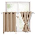 Hiasan Rv Blackout Curtains For Bedroom, 52 X 30 Inches Long - Thermal Insulated & Energy Saving Window Curtains For Living Room, 2 Drape Panels Sewn With Tiebacks, Greyish White