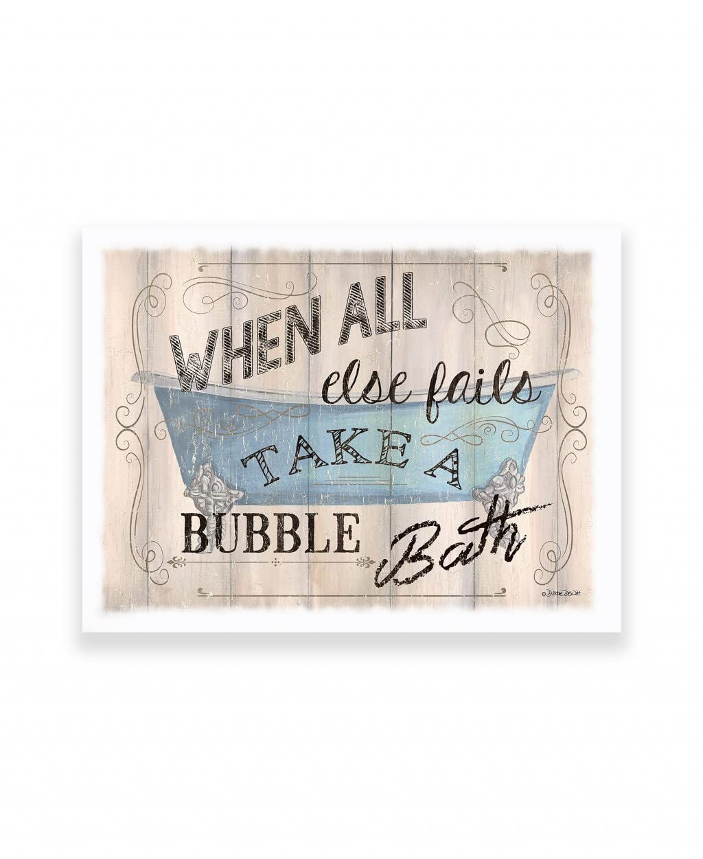 When All Else Fails Take A Bubble Bath White Wrapped Canvas Print Wall Art