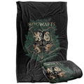 Harry Potter Hogwarts Green And Gold Floral Crest Silky Touch Super Soft Throw Blanket 36' X 58',Hogwarts Green And Gold Flora