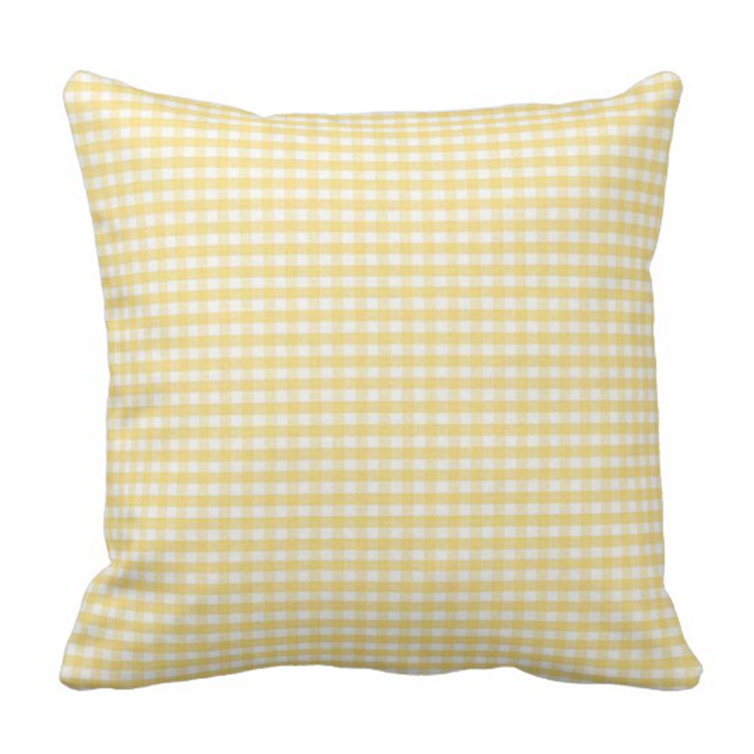 Emvency Throw Pillow Cover Accent Yellow Gingham Spring White Livingroom Decorative Pillow Case Home Decor Square 18 X 18 Inch P