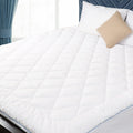 Homtec Queen Mattress Pad Cotton Mattress Pad Cover Quilted Mattress Cover 18-22' Deep Pocket Mattress Protector Queen Size Whi
