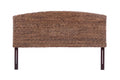 HomeRoots Brown Natural and Rustic Woven Banana Leaf Curved Queen Size Headboard
