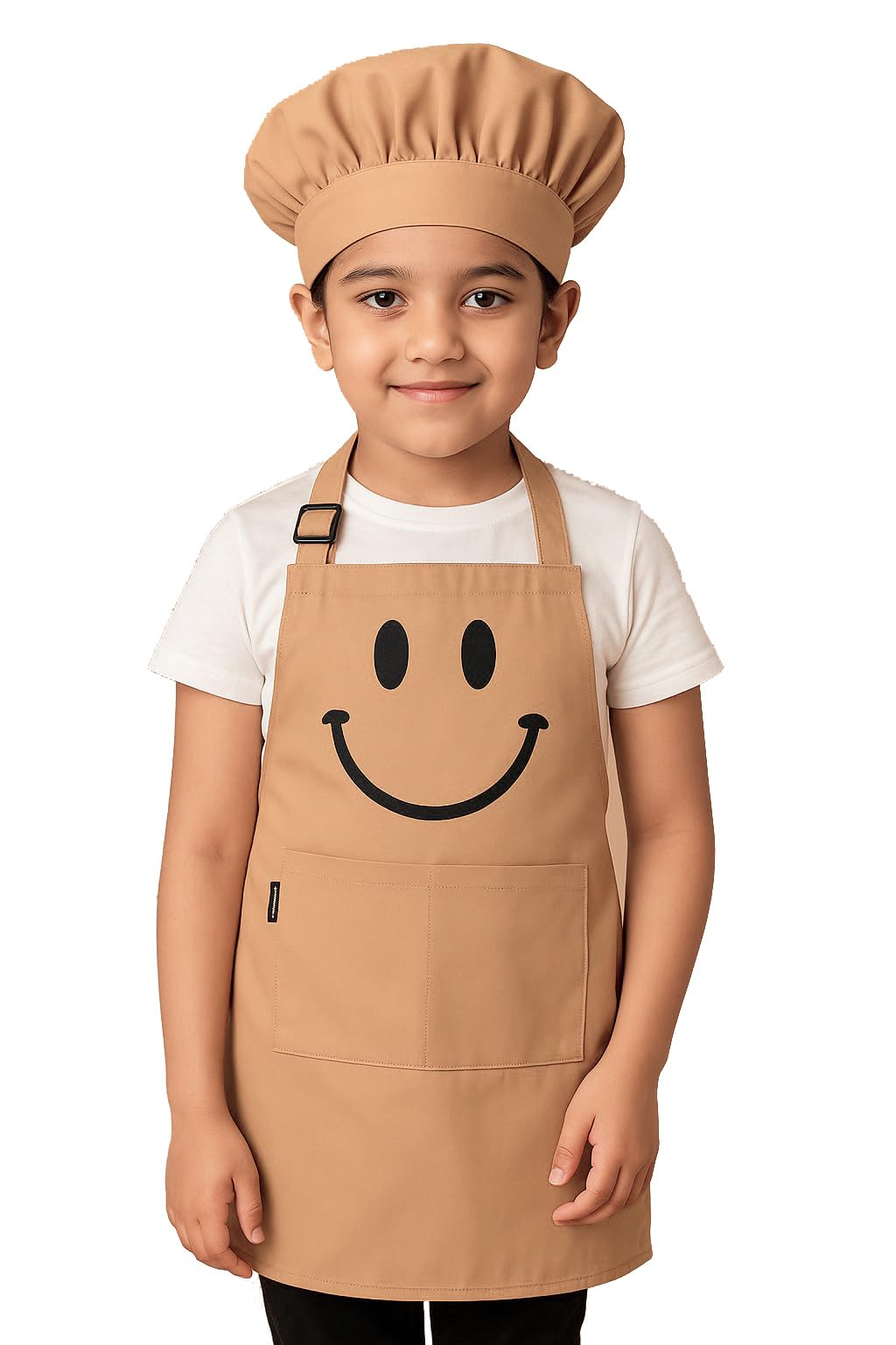Switchon Polyester Waterproof Adjustable Kids Multi Purpose Cooking Apron With A Chef Cap School Apron  For 3 Years To 6.5 Year