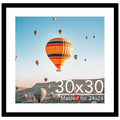 JCJMY 30x30 Picture Frame Black with 24x24 Mat, Display Photo 24x24 with Mat or 30 x 30 Without Mat, Wall Hanging Large 30x30 Po