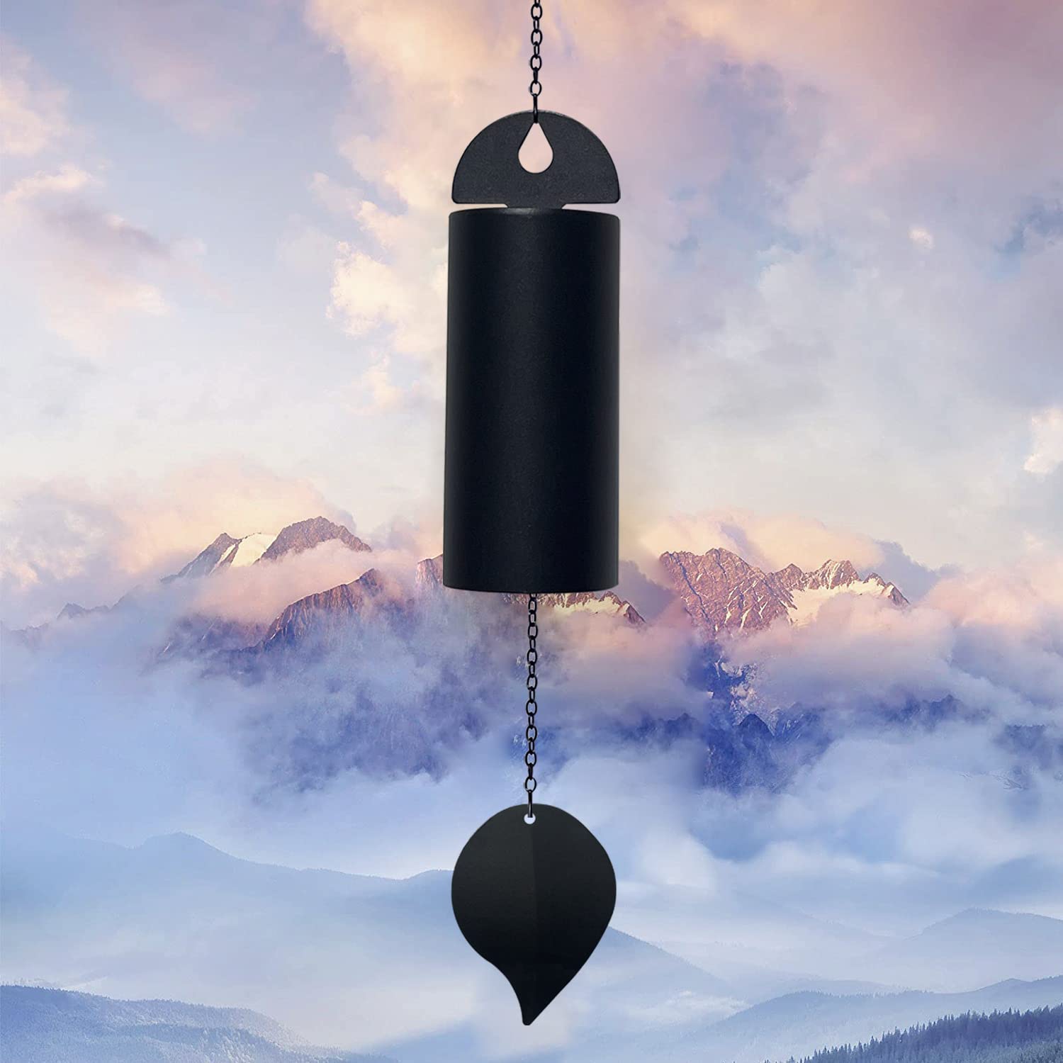 Deep Resonance Serenity Bell Large Metal Cylinder Wind Chimes Outdoor Windbell Deep Tone 30 Inch Garden Wind Chimes For Patio An